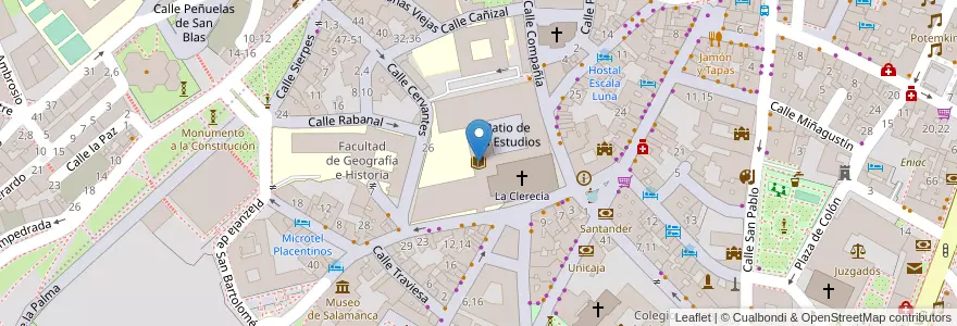Mapa de ubicacion de Biblioteca de la Universidad Pontificia de Salamanca en スペイン, カスティーリャ・イ・レオン州, サラマンカ, Campo De Salamanca, サラマンカ.