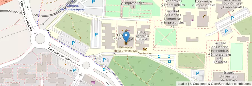 Mapa de ubicacion de Biblioteca de la Universidad en Espagne, Communauté De Madrid, Communauté De Madrid, Área Metropolitana De Madrid Y Corredor Del Henares, Pozuelo De Alarcón.