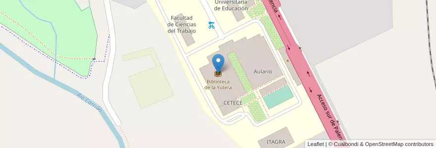 Mapa de ubicacion de Biblioteca de la Yutera en Espanha, Castela E Leão, Palencia, Campos, Palencia.