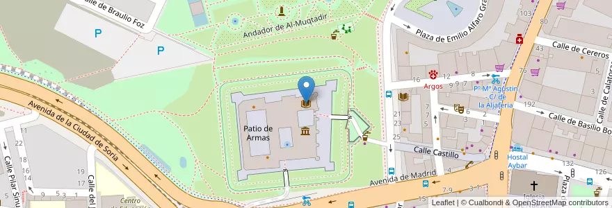 Mapa de ubicacion de Biblioteca de las Cortes de Aragón en 스페인, Aragón, 사라고사, Zaragoza, 사라고사.