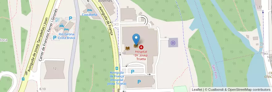 Mapa de ubicacion de Biblioteca de L'Hospital J. Trueta en España, Catalunya, Girona, Gironès, Girona.