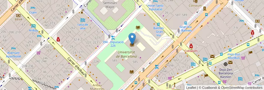 Mapa de ubicacion de Biblioteca de Matemàtiques en 西班牙, Catalunya, Barcelona, Barcelonès, Barcelona.