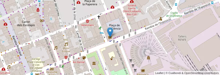 Mapa de ubicacion de Biblioteca del Campus de Vilanova i la Geltrú (EPSEVG) en Испания, Каталония, Барселона, Гарраф, Vilanova I La Geltrú.