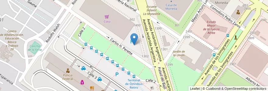 Mapa de ubicacion de Biblioteca del Centro Jujeño, Retiro en アルゼンチン, Ciudad Autónoma De Buenos Aires, Comuna 1, ブエノスアイレス.
