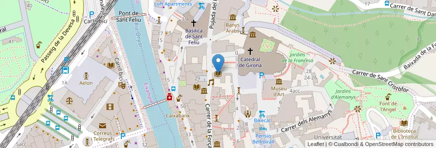 Mapa de ubicacion de Biblioteca del Col·legi d'Arquitectes de Catalunya. Dem. Girona en İspanya, Catalunya, Girona, Gironès, Girona.