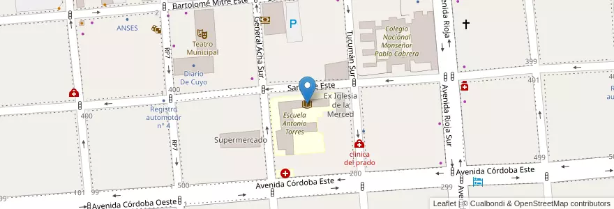 Mapa de ubicacion de Biblioteca del Magisterio en الأرجنتين, سان خوان, تشيلي, Capital.