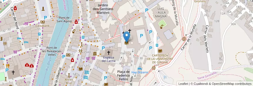 Mapa de ubicacion de BIBLIOTECA DEL SEMINARI en 西班牙, Catalunya, 赫罗纳, Gironès, 赫罗纳.