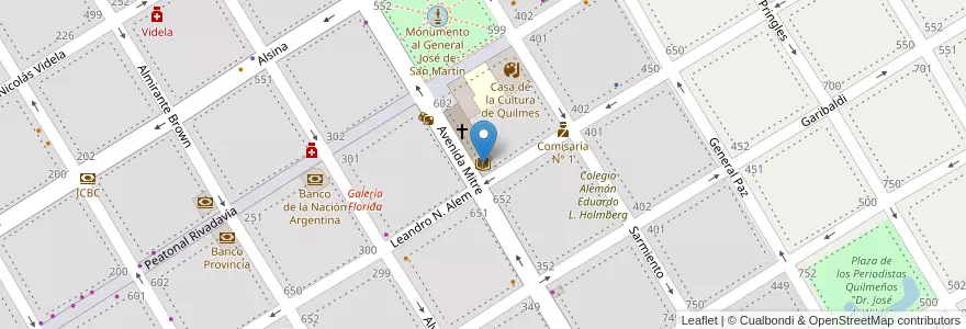 Mapa de ubicacion de Biblioteca Domingo Faustino Sarmiento en Argentinië, Buenos Aires, Partido De Quilmes, Quilmes.
