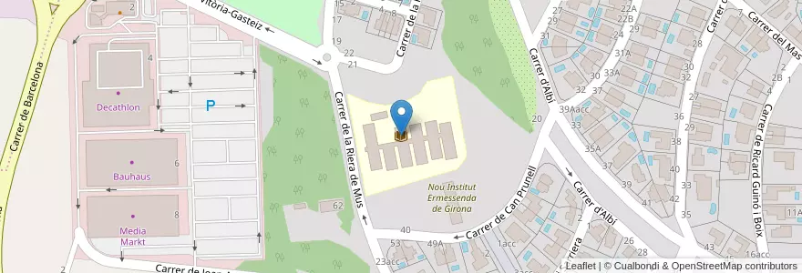 Mapa de ubicacion de Biblioteca Escola CEIP Bosc de la Pabordia en Spain, Catalonia, Girona, Gironès, Girona.