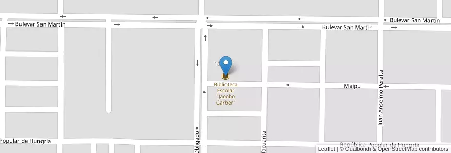 Mapa de ubicacion de Biblioteca Escolar "Jacobo Garber" en 阿根廷, Chaco, Departamento Mayor Luis Jorge Fontana, Municipio De Villa Ángela, Villa Ángela.