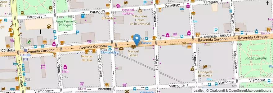 Mapa de ubicacion de Biblioteca Especializada, San Nicolas en آرژانتین, Ciudad Autónoma De Buenos Aires, Comuna 1, Buenos Aires.
