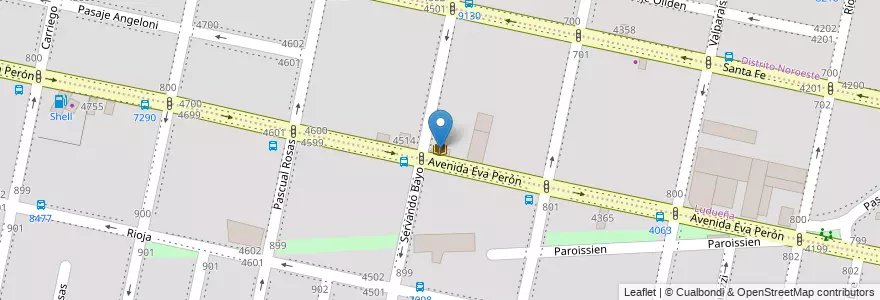 Mapa de ubicacion de Biblioteca Estrada en アルゼンチン, サンタフェ州, Departamento Rosario, Municipio De Rosario, ロサリオ.
