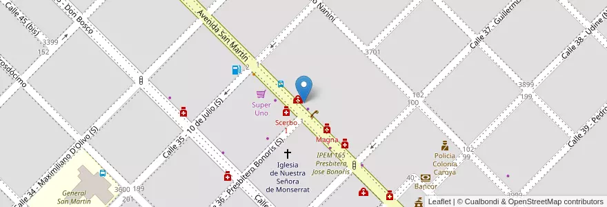 Mapa de ubicacion de Biblioteca Filomena Rossi en Argentine, Córdoba, Departamento Colón, Pedanía Cañas, Municipio De Colonia Caroya, Colonia Caroya.