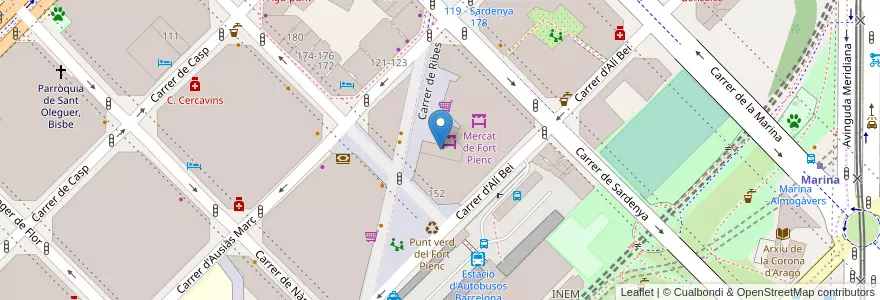 Mapa de ubicacion de Biblioteca Fort Pienc en Espanha, Catalunha, Barcelona, Barcelonès, Barcelona.
