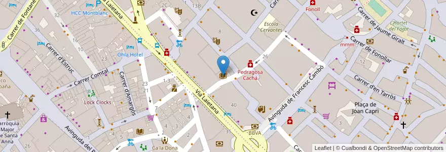 Mapa de ubicacion de Biblioteca Francesca Bonnemaison en 스페인, Catalunya, Barcelona, Barcelonès, 바르셀로나.