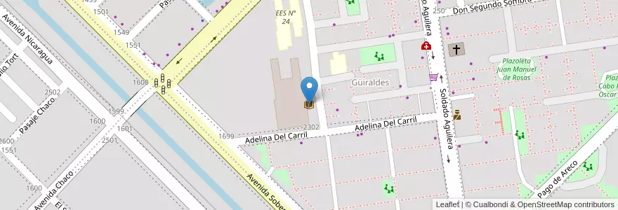Mapa de ubicacion de Biblioteca Francisco L. Bernardez en Аргентина, Чако, Departamento San Fernando, Ресистенсия, Resistencia.