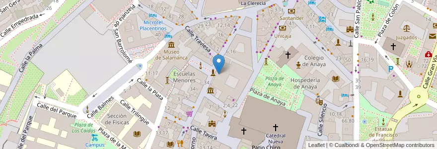 Mapa de ubicacion de Biblioteca General Histórica (Universidad de Salamanca) en Spanien, Kastilien Und León, Salamanca, Campo De Salamanca, Salamanca.