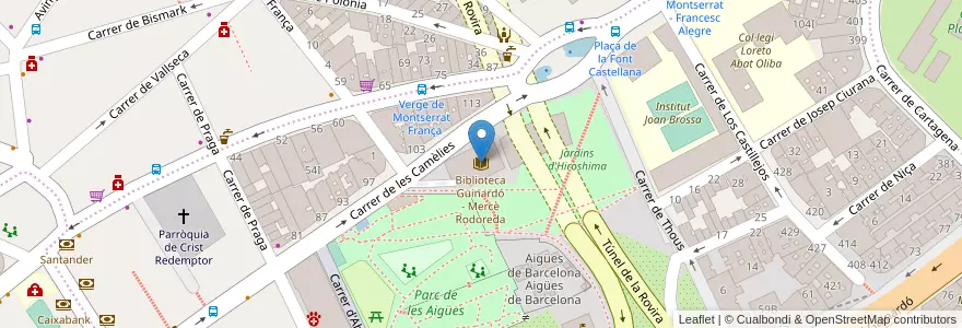 Mapa de ubicacion de Biblioteca Guinardó - Mercè Rodoreda en España, Catalunya, Barcelona, Barcelonès, Barcelona.