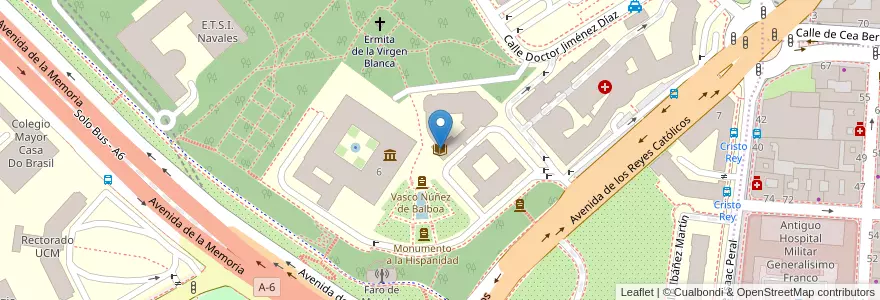 Mapa de ubicacion de Biblioteca hispánica y biblioteca islámica en Spain, Community Of Madrid, Community Of Madrid, Área Metropolitana De Madrid Y Corredor Del Henares, Madrid.