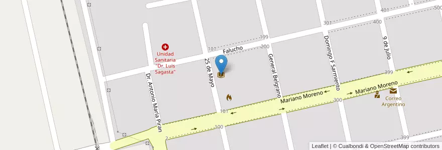 Mapa de ubicacion de Biblioteca J. M. Viglietti y Soc. de Fomento en アルゼンチン, ブエノスアイレス州, Partido De Mar Chiquita.