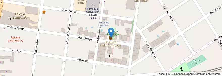 Mapa de ubicacion de Biblioteca Jardín Azcuénaga en アルゼンチン, ブエノスアイレス州, Partido De Lomas De Zamora, Turdera.