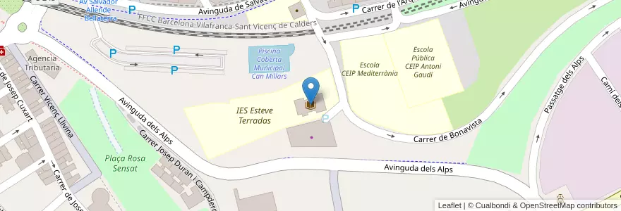 Mapa de ubicacion de Biblioteca Joan Salvat Papasseit en Spagna, Catalunya, Barcelona, Baix Llobregat, Cornellà De Llobregat.
