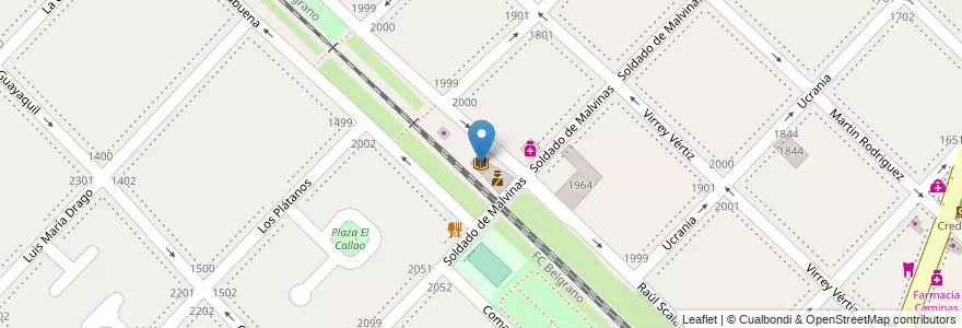 Mapa de ubicacion de Biblioteca Jose Hernandez en Arjantin, Buenos Aires, Partido De San Isidro, Villa Adelina.