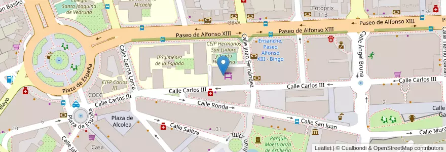 Mapa de ubicacion de Biblioteca Mercado de Santa Florentina en Испания, Región De Murcia, Región De Murcia, Campo De Cartagena Y Mar Menor, Cartagena.