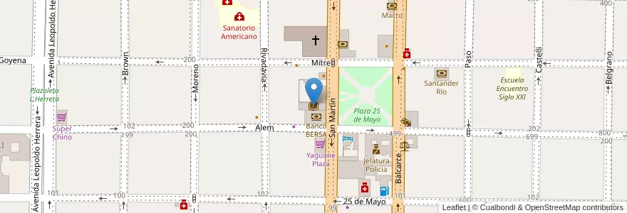 Mapa de ubicacion de Biblioteca Mitre en Argentina, Entre Ríos Province, Departamento Villaguay, Distrito Lucas Al Sud, Villaguay.