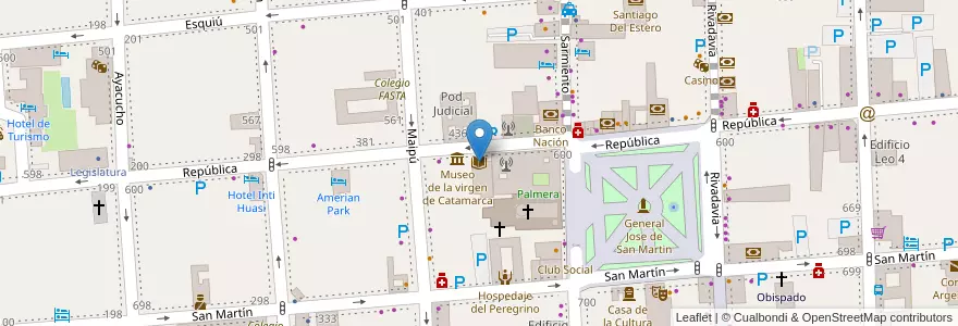 Mapa de ubicacion de Biblioteca Monseñor Bernabe Piedrabuena en Argentine, Catamarca, Departamento Capital, Municipio De San Fernando Del Valle De Catamarca, San Fernando Del Valle De Catamarca.
