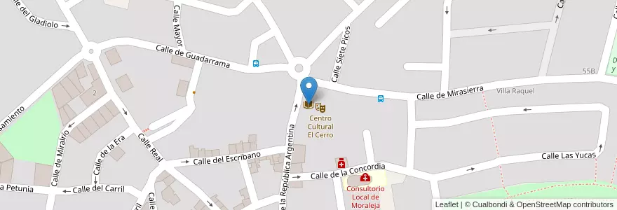 Mapa de ubicacion de Biblioteca municipal en Испания, Мадрид, Мадрид, Comarca Sur, Moraleja De Enmedio.