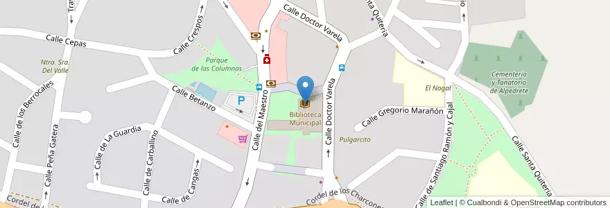 Mapa de ubicacion de Biblioteca Municipal en スペイン, マドリード州, Comunidad De Madrid, Cuenca Del Guadarrama, Alpedrete.