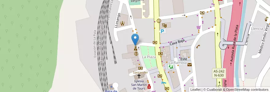 Mapa de ubicacion de Biblioteca Municipal en Espanha, Astúrias, Astúrias, Lena.