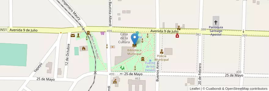 Mapa de ubicacion de Biblioteca Municipal en Argentina, Salta, Rosario De Lerma, Municipio De Campo Quijano.