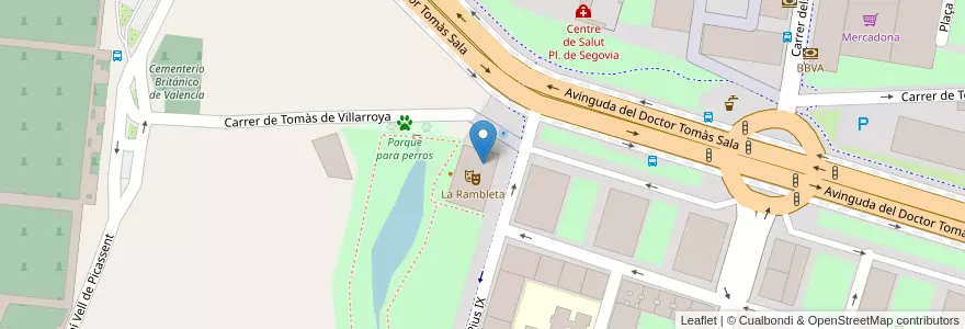 Mapa de ubicacion de Biblioteca Municipal Clara Santiró i Font en Spanien, Valencianische Gemeinschaft, Valencia, Comarca De València, Valencia.