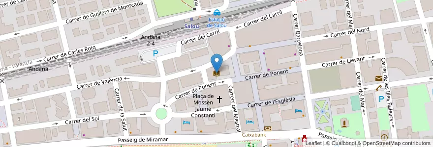 Mapa de ubicacion de Biblioteca Municipal de Salou en Espagne, Catalogne, Tarragone, Tarragonais, Salou.