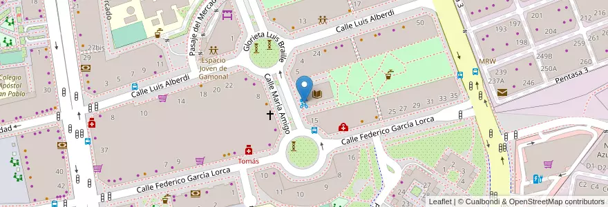 Mapa de ubicacion de Biblioteca Municipal Gonzalo Berceo en Sepanyol, Castilla Y León, Burgos, Alfoz De Burgos, Burgos.
