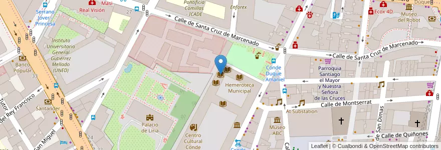 Mapa de ubicacion de Biblioteca Musical Víctor Espinós en Spagna, Comunidad De Madrid, Comunidad De Madrid, Área Metropolitana De Madrid Y Corredor Del Henares, Madrid.