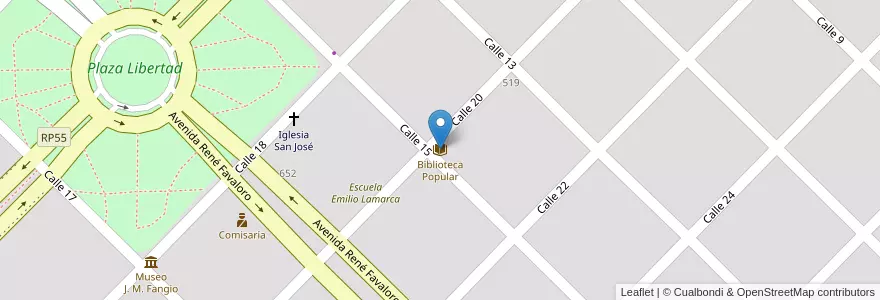 Mapa de ubicacion de Biblioteca Popular en 阿根廷, 布宜诺斯艾利斯省, Partido De Balcarce.