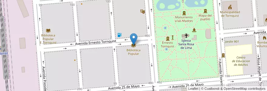 Mapa de ubicacion de Biblioteca Popular en Argentina, Provincia Di Buenos Aires, Partido De Tornquist, Tornquist.