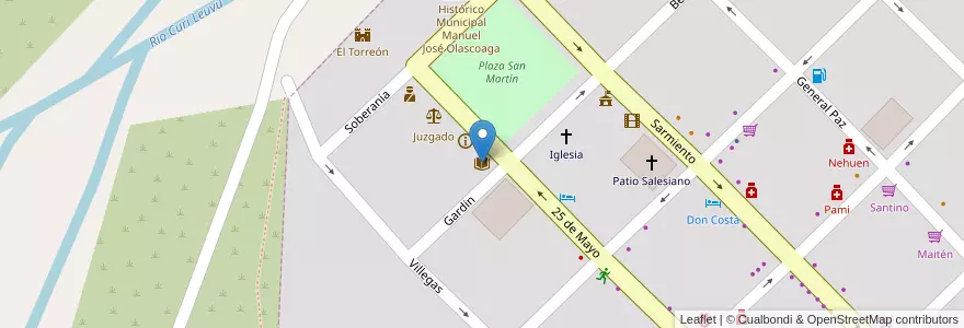 Mapa de ubicacion de Biblioteca Popular en Arjantin, Şili, Neuquén, Departamento Chos Malal, Chos Malal, Chos Malal.