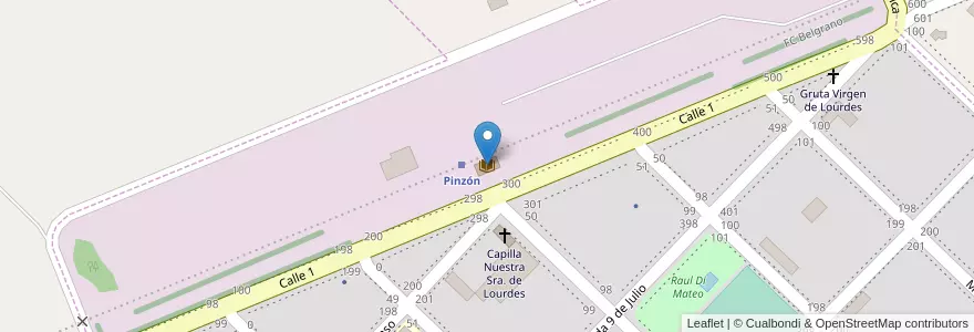 Mapa de ubicacion de Biblioteca Popular en Arjantin, Buenos Aires, Partido De Pergamino, Pinzón.