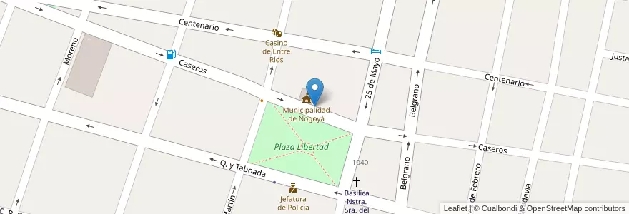 Mapa de ubicacion de Biblioteca Popular en Argentine, Province D'Entre Ríos, Departamento Nogoyá, Nogoyá, Distrito Montoya.