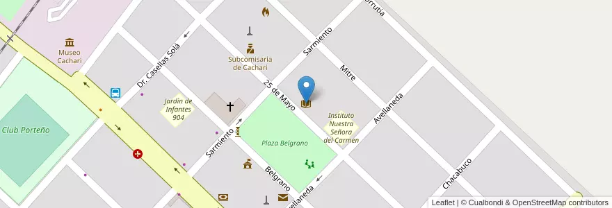 Mapa de ubicacion de Biblioteca Popular Almafuerte en Arjantin, Buenos Aires, Partido De Azul.
