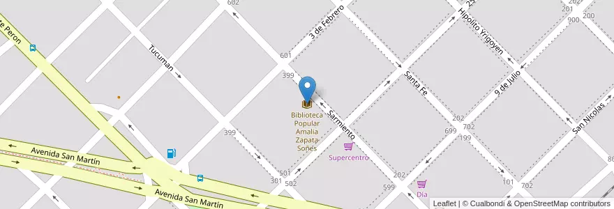 Mapa de ubicacion de Biblioteca Popular Amalia Zapata Soñes en 阿根廷, 恩特雷里奥斯省, Departamento Paraná, Viale, Distrito Quebracho, Viale.