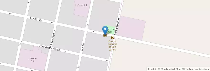 Mapa de ubicacion de Biblioteca Popular Centro Rivadavia en Argentinien, Santa Fe, Departamento Las Colonias, San Carlos Centro, San Carlos Centro.