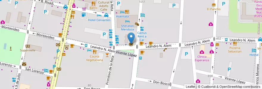 Mapa de ubicacion de Biblioteca Popular Constancio C. Vigil en Argentinië, Chili, Mendoza, Departamento Capital, Ciudad De Mendoza, Sección 3ª Parque O'Higgins.