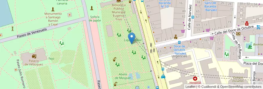 Mapa de ubicacion de Biblioteca Popular de los Jardines de Herrero Palacios en إسبانيا, منطقة مدريد, منطقة مدريد, Área Metropolitana De Madrid Y Corredor Del Henares, مدريد.