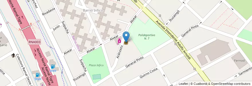 Mapa de ubicacion de Biblioteca Popular de San Fernando Leopold Murcho en Arjantin, Buenos Aires, Partido De San Fernando, San Fernando.