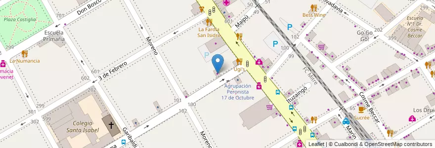 Mapa de ubicacion de Biblioteca Popular del Labrador en Argentina, Provincia Di Buenos Aires, Partido De San Isidro, San Isidro.
